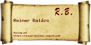 Reiner Balázs névjegykártya